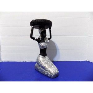 NEW Black African Queen Statue Figurine Candle Holder